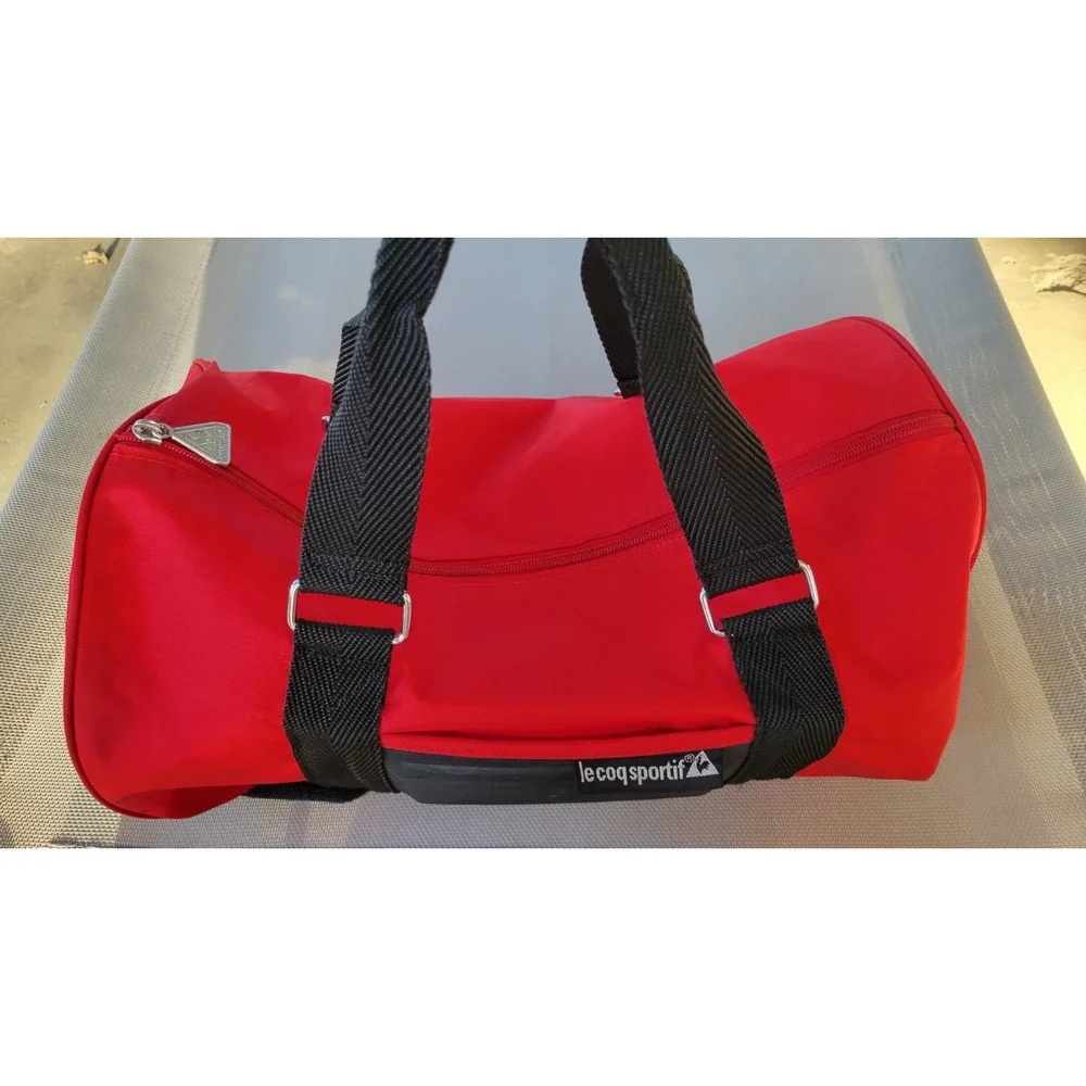 Le Coq Sportif Red Duffel Bag Shoulder Bag With Protective Panel
